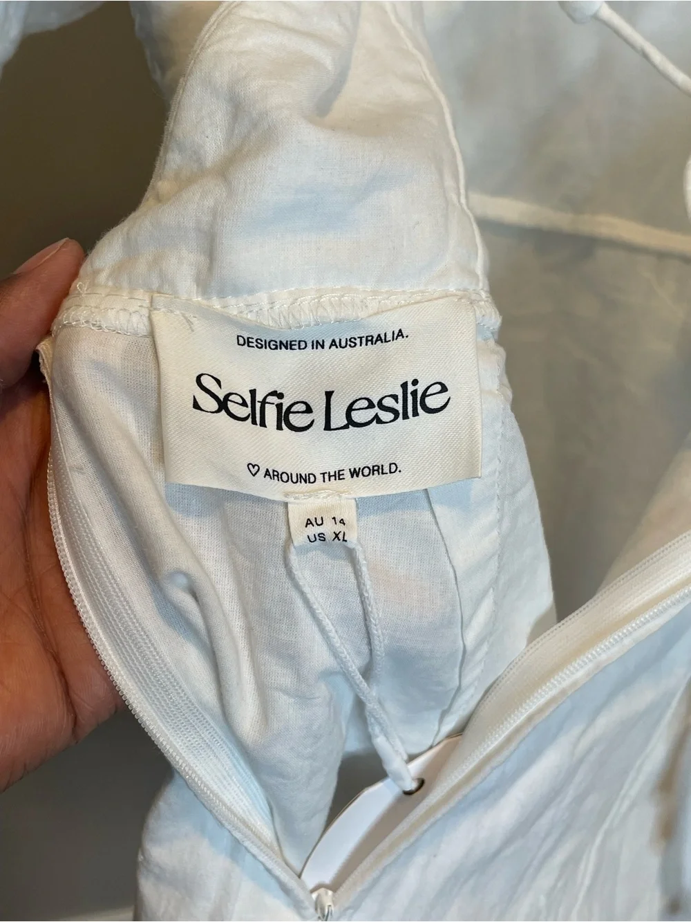 Selfie Leslie 100% Cotton White Cottagecore Embroidered Mini Dress Bridal Shower